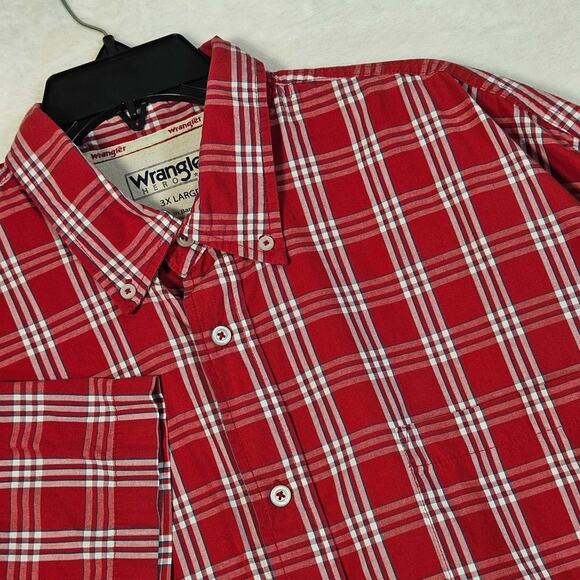 Wrangler Hero Shirt Mens 3XL Short Sleeve Chest Pockets Red - Picture 1 of 8